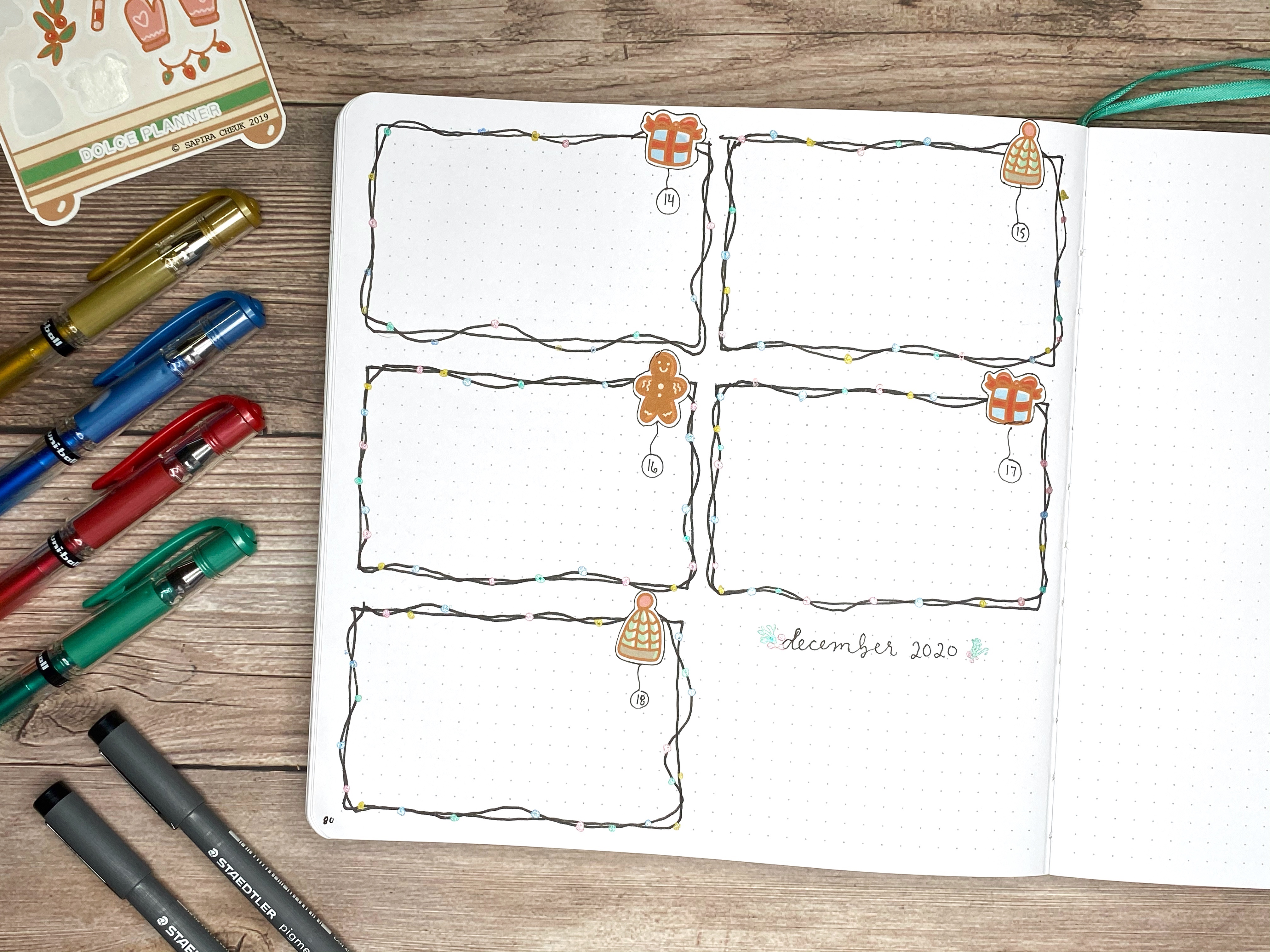 Holiday Lights Bullet Journal Weekly Ideas